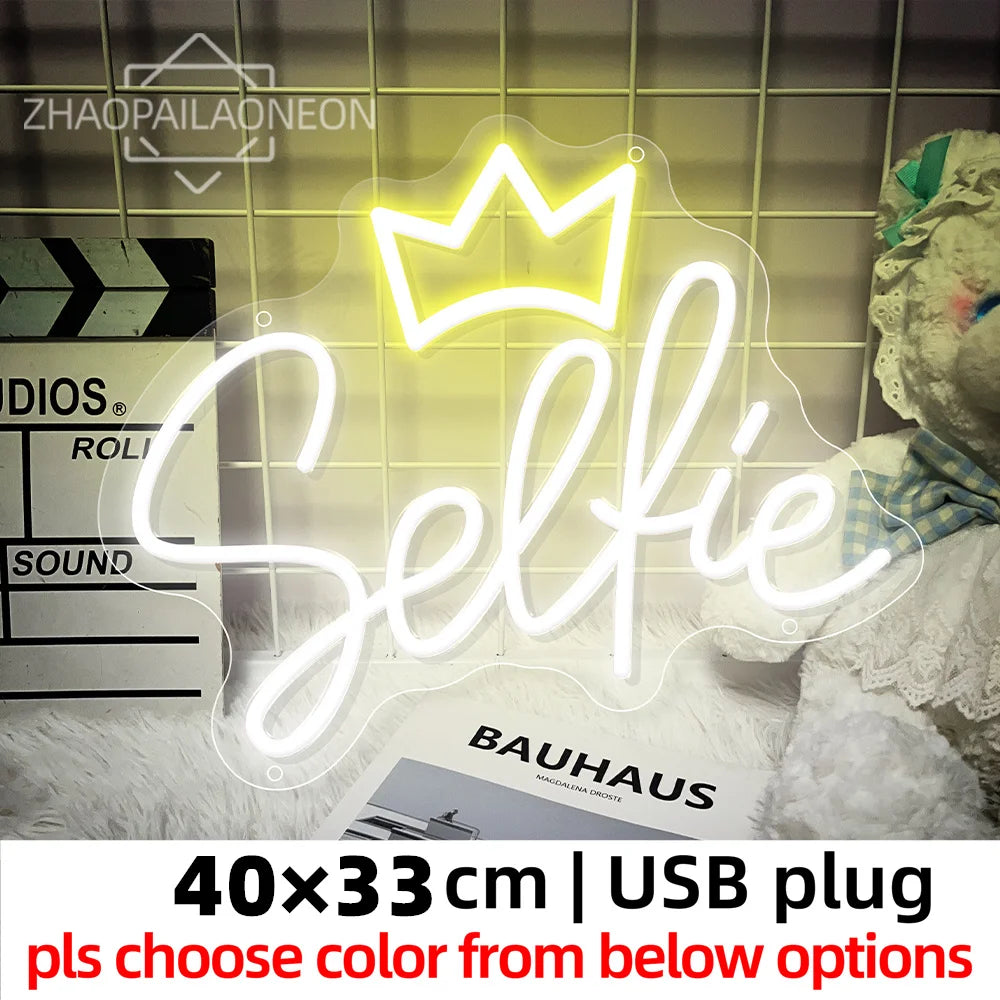 Take A Selfie Neon Text Sign