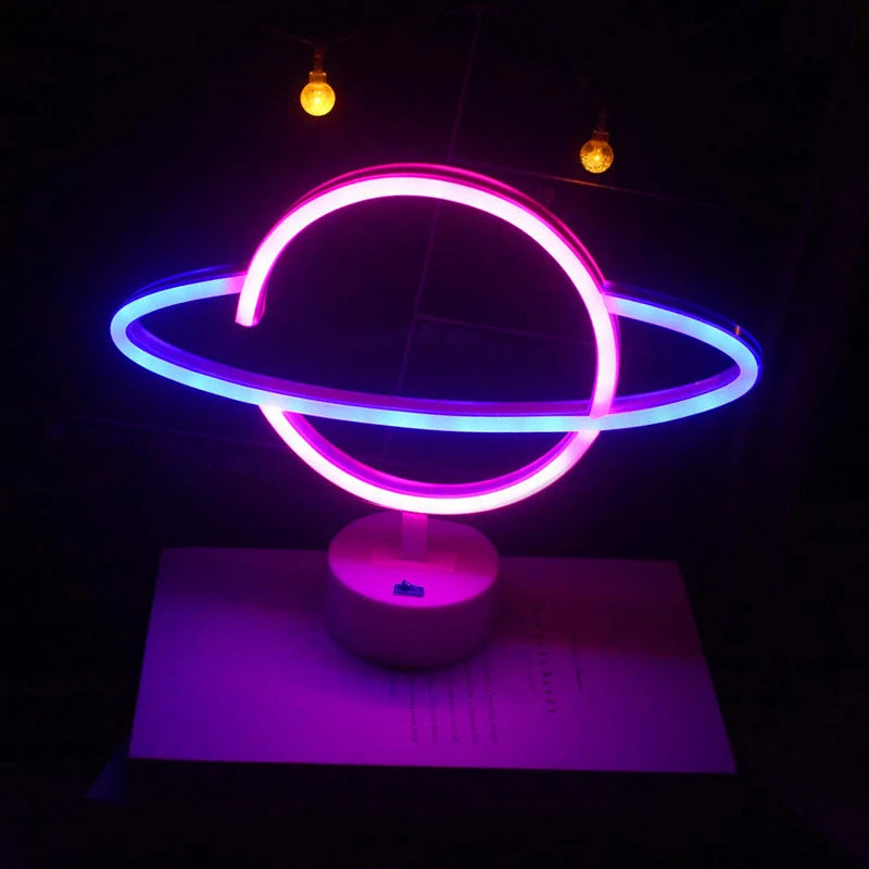 Saturn Multi-Color Neon Sign