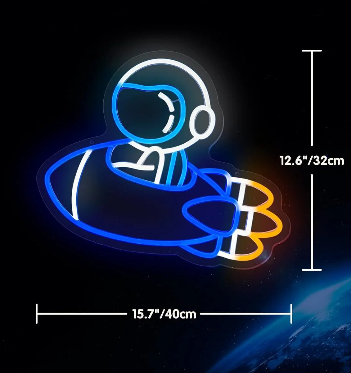 Astronaut Spacecraft Neon Sign