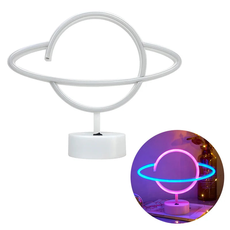 Saturn Multi-Color Neon Sign