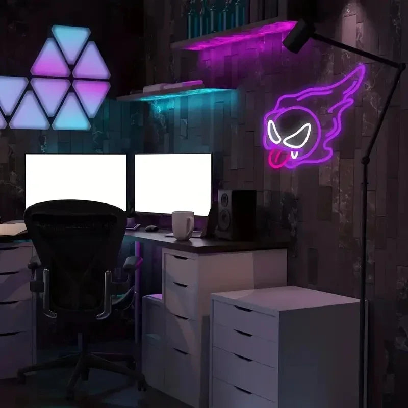 LED Purple Ghost Neon Sign